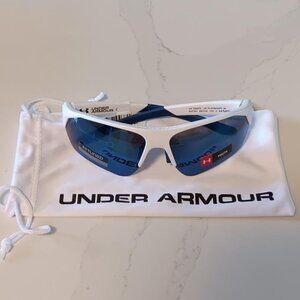 UNDER ARMOUR Sunglasses Youth PLAYMAKER JR Baseball White and Blue NEW